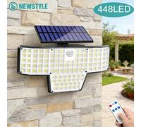 1/2 Confezioni di Luci di Sicurezza Solari a 448 LED con Sensore di Movimento, 3 Modalità, Impermeabili IP65, Fari da Esterno per Giardino e Cortile