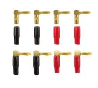 1/2 Coppia rosso e nero 4mm Spina a Banana Vite Ad Angolo Retto 90 Gradi Tipo L Binding Post Amplificatori Adattatore Connettore Altoparlante Video(2Pair)