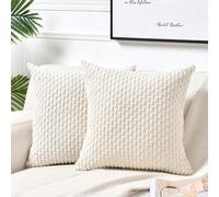 1/2 copri cuscino in stile boho a righe (senza imbottitura), copri cuscino decorativo quadrato in velluto a costine di colore unito, adatto per vacanze, divano, camera da letto, letto, tutto l'anno 40