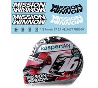 1/2 DECALS Casco per Charles Leclerc MISSION WINNOW 2021 DECAL TBD560