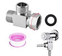 1/2 Deviatore Doccia Cromato, FORMVERSITY Deviatore Doccia 3 Vie Valvola Doccia, Valvola Deviatore Rubinetto per Soffione Doccia, Sdoppiatore Tubo Doccia, 3 Vie Adattatore a Forma T per Docce Cucina