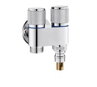 1/2" Double Switch Outlet Angle Valve - Stainless Steel or Alloy, Auto Water-Stop Design, Space-Saving Dual Control Valve for Toilet, Washer & Sink (Style#4)