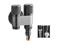 1/2" Double Switch Outlet Angle Valve - Stainless Steel or Alloy, Auto Water-Stop Design, Space-Saving Dual Control Valve for Toilet, Washer & Sink (Style#3)