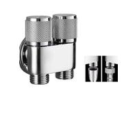 1/2" Double Switch Outlet Angle Valve - Stainless Steel or Alloy, Auto Water-Stop Design, Space-Saving Dual Control Valve for Toilet, Washer & Sink (Style#2)
