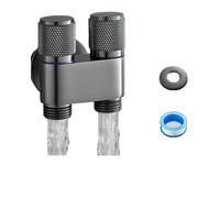 1/2" Double Switch Outlet Angle Valve - Stainless Steel or Alloy, Auto Water-Stop Design, Space-Saving Dual Control Valve for Toilet, Washer & Sink (Style#6)