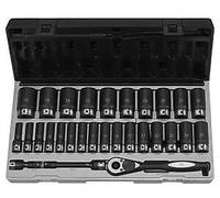 1/2 " Drive 6 Punto 29 Pezzi Metrico Profondo Duo Presa Set GREY PNEUMATIC CORP.