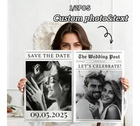 1/2 Giornale personalizzato, foto e testo personalizzati, modello di invito a giornale per matrimonio, regalo per lui/lei, anniversario, matrimonio, festa di vacanza, forniture per il ritorno a scuola