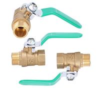 1/2 Inch Brass Ball Valve 3 Pack | Female Male Threaded Water Shut Off Valve for Plumbing/Gas Lines/Solar Systems | Robust & Oxidation - Proof