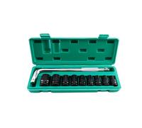 1/2-Inch Drive 40mm Deep Impact Socket Set with 6-Point Design, 10-Piece Metric Sizes 8-24mm, High Carbon Steel with Wrench and Storage Box - Deep Impact Socket Set (Type C)