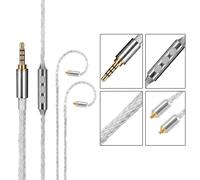 1,2 m 0,78 mm per cavo placcato argento mmcx con microfono per Shure per SE215 S
