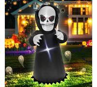 1,2 m di Halloween gonfiabile Tristo Mietitore con luci LED integrate, figura spettrale galleggiante spettrale, decorazione per Halloween all'aperto per giardino, feste, impermeabile e facile da
