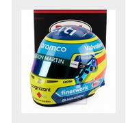 1:2 MINI HELMET Bell Casco F1 Fernando Alonso #14 2025 Yellow Blue MH4100422