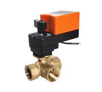 1/2'' Mixing Valve 3 Way T Type, Proprotion Valve AC/DC24V 0-10V Modulating On For Flow Regulation Or On/off Control(4-20mA)