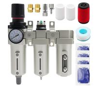 1/2 "Npt Industrial Grade 3 Stage Air Drying System, Auto Drain Air Dryer per compressore con separatore d'acqua, filtri da 5 micron e 0,01 micron, per taglierina al plasma e spray per vernice