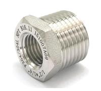 1/2" NPT Male x 1/4" NPT Female 304 Stainless Steel Reducing Bush Forged Pipe Fitting 3000 PSI Water Gas Oil
