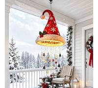 1/2 Pack Lighted Christmas Santa Hat Hanging Chandelier，1pc-c | Glowing Santa Hat Hanging Chandelier, Warm Led Christmas String Light for Porch, Party, Patio, Indoor Outdoor Use
