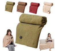 1/2 Pcs Portable Heated Shawl Wrap Cordless USB Blanket for Women，1pc-c | Soft Wearable Heated Shawl Blanket with Zipper, 150*80cm, 3 Heating Levels Electric Throw Blanket for Office Home Camping