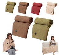 1/2 Pcs Portable Heated Shawl Wrap Cordless USB Blanket for Women，2pc-c | Soft Wearable Heated Shawl Blanket with Zipper, 150*80cm, 3 Heating Levels Electric Throw Blanket for Office Home Camping