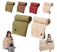 1/2 Pcs Portable Heated Shawl Wrap Cordless USB Blanket for Women，2pc-d | Soft Wearable Heated Shawl Blanket with Zipper, 150*80cm, 3 Heating Levels Electric Throw Blanket for Office Home Camping