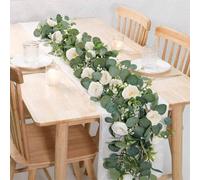 1/2 pezzi, 177,8 cm/180 cm Ghirlanda artificiale di eucalipto, decorazione di foglie di eucalipto di plastica per fai-da-te, decorazione primaverile per porta d'ingresso, decorazione per la casa, l'uf