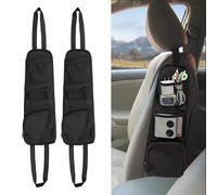 1/2 pezzi Borsa portaoggetti per sedile auto, Organizer laterale per sedile auto, Borsa organizer in nylon per bagagliaio auto, Rete portaoggetti universale per sedile posteriore, Borsa in rete con ta