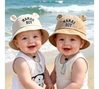1/2 Pezzi Cappello a secchio "MAMAS BOY" Fishman per neonati e bambini piccoli, cappello snapback regolabile per ragazze e ragazzi, cappello casual da esterno per protezione solare 6-12M,1-2Y,3-6MLett