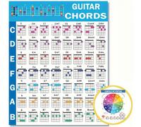 1/2 pezzi cartellone con accordi per chitarra, Grafico di riferimento rapido degli accordi per chitarra, cartellone per il dominio degli accordi per chitarra da principianti: Completo, Foglio di appun
