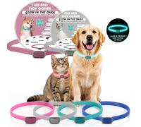 1/2 pezzi Collare per animali domestici 48/65cm che brilla al buio per gatti e cani, visibile di notte, prevenzione di pulci e zecche. I cuccioli e i cani di grossa taglia devono indossarlo continuame