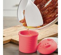 1/2 pezzi Contenitore per conservare il grasso a forma di maialino, raccoglitore e filtro in silicone per il grasso del bacon Tagli Unica,2 pezziSilicone