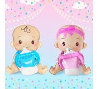 1/2 pezzi di palloncini per la rivelazione del sesso, da 50 cm, a forma di biberon in blu e rosa, adatti per feste di rivelazione del sesso, festa di nascità, decorazioni per feste, tema rosa e blu, p