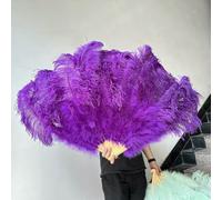 1/2 pezzi di piume di struzzo bianche soffici per feste di carnevale, matrimoni, spettacoli di danza del ventre, decorazioni fai da te, ventaglio, piume, 130 cm, 15 viola, 100 cm, 1 pezzo per mano s