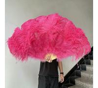 1/2 pezzi di piume di struzzo bianche soffici per feste di carnevale, matrimoni, spettacoli di danza del ventre, decorazioni fai da te, ventaglio, piume, 130 cm, rosso anguria, 100 cm, 1 paio (due)