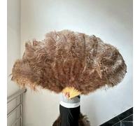 1/2 pezzi di piume di struzzo bianche soffici per feste di carnevale, matrimoni, spettacoli di danza del ventre, decorazioni fai da te, ventaglio, piume, 130 cm, caffè, 1 paio (due)