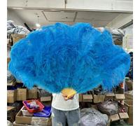 1/2 pezzi di piume di struzzo bianche soffici per feste di carnevale, matrimoni, spettacoli di danza del ventre, decorazioni fai da te, ventaglio, piume, 130 cm, blu lago, 100 cm, 1 pezzo per mano s
