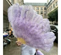 1/2 pezzi di piume di struzzo bianche soffici per feste di carnevale, matrimoni, spettacoli di danza del ventre, decorazioni fai da te, ventaglio, piume, 130 cm, viola chiaro, 100 cm, 1 pezzo per ma
