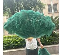 1/2 pezzi di piume di struzzo bianche soffici per feste di carnevale, matrimoni, spettacoli di danza del ventre, decorazioni fai da te, ventaglio, piume, 130 cm, verde scuro, 100 cm, 1 pezzo, mano d
