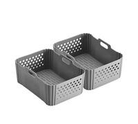 1/2 pezzi di rivestimento in silicone for friggitrice ad aria, compatibile con Ninja SL400 SL401 for cestello antiaderente for teglia rettangolare a 2 cassetti for(Grey 2PCS)