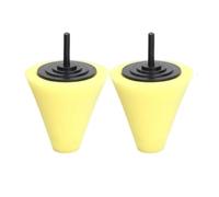 1/2 pezzi di spugna for lucidatura auto a forma cono, testa rettifica, mozzo ruota, ceretta e accessori for la pulizia(Yellow 2pcs)
