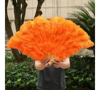 1/2 pezzi di ventaglio di piume di struzzo bianche naturali per 13 grandi ventagli pieghevoli da tenere in mano, 90-130 cm, per artigianato, carnevale, matrimonio, palcoscenico, danza, decorazione a