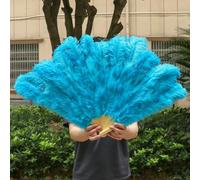 1/2 pezzi di ventaglio di piume di struzzo bianco naturale per 13 grandi ventagli pieghevoli da tenere in mano, 90-130 cm, per artigianato, carnevale, matrimonio, palcoscenico, danza, decorazione -
