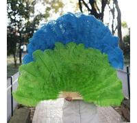 1/2 pezzi di ventaglio di piume di struzzo bianco naturale per 13 grandi ventagli pieghevoli da tenere in mano, 90-130 cm, per artigianato, carnevale, matrimonio, palcoscenico, danza, decorazione -