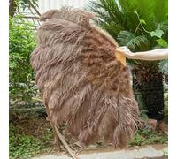 1/2 pezzi di ventaglio di piume di struzzo rosa soffici 100 cm/130 cm, ventaglio di piume naturali alla moda, accessori per spettacoli di danza di carnevale di nozze Plumas-caffè-130 cm 1 paio (due)