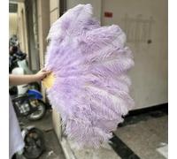 1/2 pezzi di ventaglio di piume di struzzo rosa soffici 100 cm/130 cm, ventaglio di piume naturali alla moda, accessori per spettacoli di danza di carnevale e matrimonio, piume, viola chiaro, 130 cm