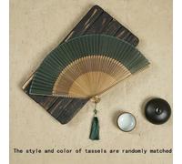 1/2 Pezzi di ventaglio pieghevole portatile con nappine per uso esterno, viaggio, danza, abito cheongsam, accessori, oggetti di scena per foto, il migliore blu,rosa,rosso,nero,Bianco,Blu 1 pz.,Verde 1