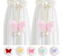 1/2 pezzi Fermatende decorative per finestre, porte, tende da caffè, tende parasole, zanzariere, a forma di farfalla e fiori di ciliegio, per decorare la camera da letto della principessa, decorazione