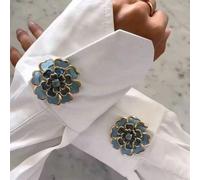 1/2 pezzi Gemelli con Camelie, Bottoni di camicia di alta moda in acrilico, Accessori con strass fai-da-te, Bottoni gioiello con diamanti, Spille, Gemelli floreali, adatti come regalo per San Valentin