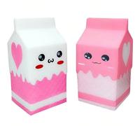 1/2 pezzi Giocattoli squishy a simulazione di latte, giocattoli antistress per bambini, giocattoli di rilassamento in cartone con resilienza e lentezza, giocattoli per alleviare la pressione, bottigli