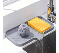 1/2 pezzi Griglia di drenaggio in silicone, tappetino di asciugatura e risciacquo, vassoio filtro di drenaggio da cucina, dispenser per detersivo e porta-spugna dietro il rubinetto, tappetino di asciu