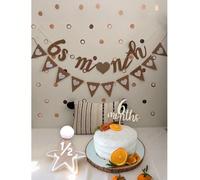 1/2 pezzi Lettera in carta kraft, Lettera per il 2/1 anniversario di mezzo anno, Bandiera per decorazione festa di compleanno di giugno, Accessorio fotografico per il 1° compleanno del bambino, Adatto