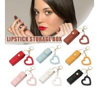 1/2 pezzi Mini borsa porta rossetto con specchio, design portachiavi in pelle PU, compatta e pratica, adatta per fidanzata, mamma, ragazze, regalo creativo per il trucco per Natale e Ringraziamento Co